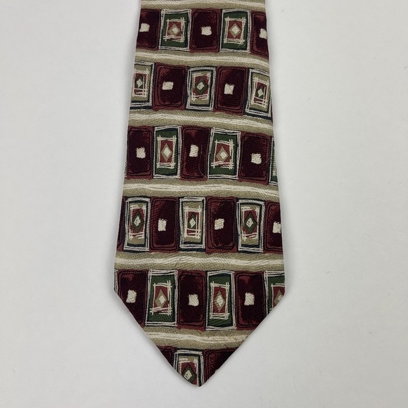 Jonathan Wachtel Tie Mens Red Tan - Picture 5 of 6